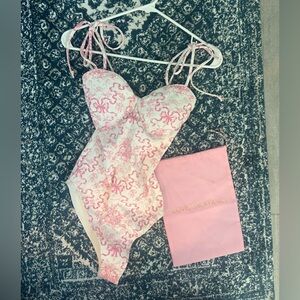 Loveshackfancy one piece pink swimsuit